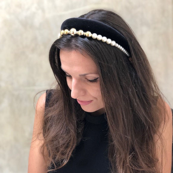 Accessories Set Black Headband Pearls Poshmark